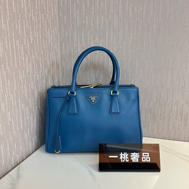 95新 Prada/普拉达 一桃/普拉达 蓝色手提杀手