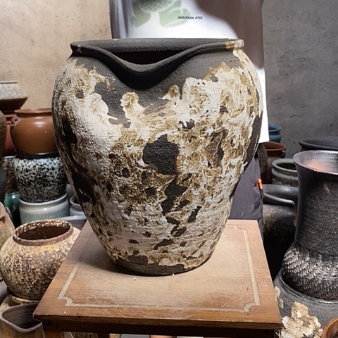 紫砂花盆 口22高度32黑姹