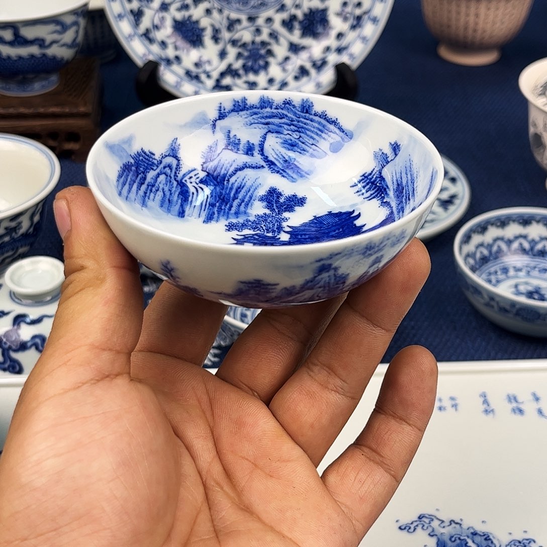 摆件满绘山水福利景德镇