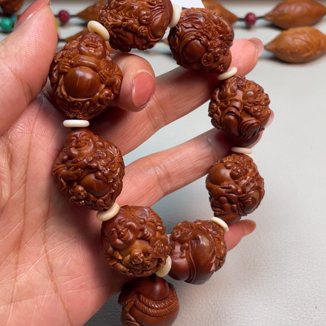 橄榄核吊坠五子弥勒