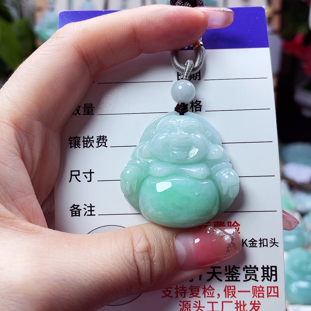 翡翠未镶嵌颈饰佛公09