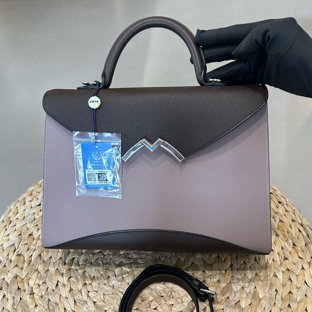 99新 MOYNAT/摩奈 99新-Gabrielle手提单肩斜挎包 紫色拼色