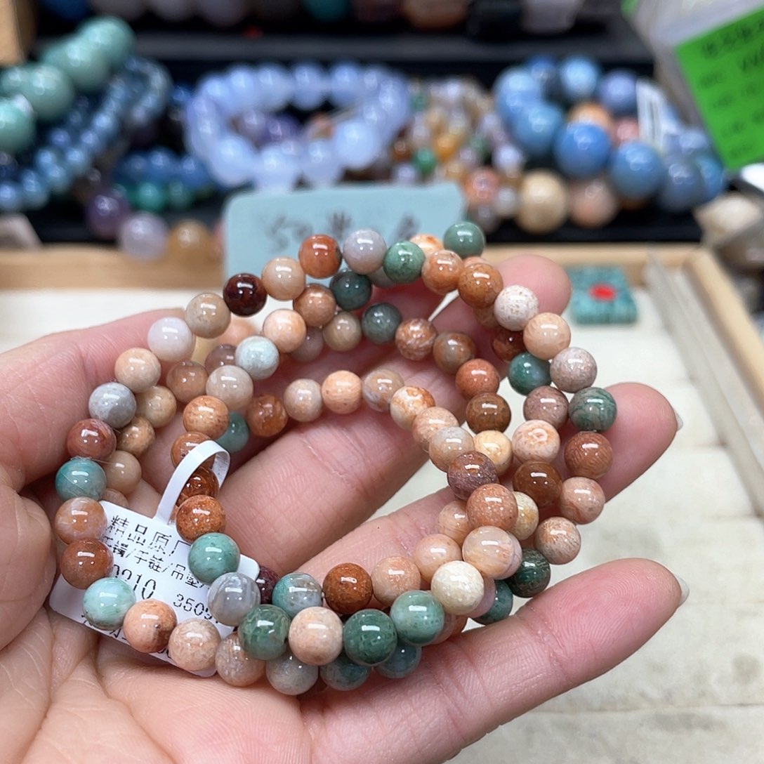 硅化珊瑚（珊瑚玉）手链未镶嵌安*284