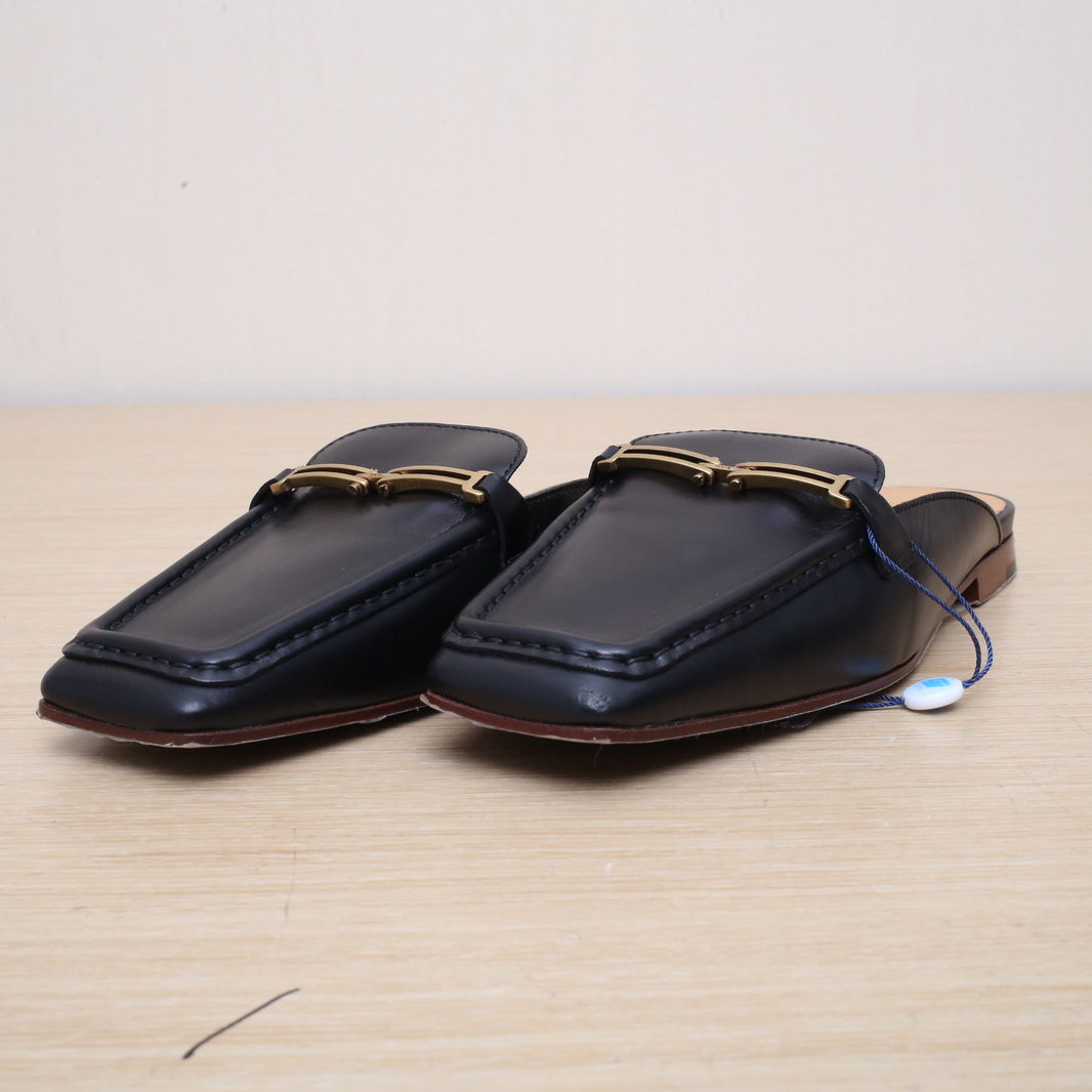 99新 TOD’S/托德斯 【lu】 黑色 皮革C 马衔扣 拖鞋 36.5P235705383
