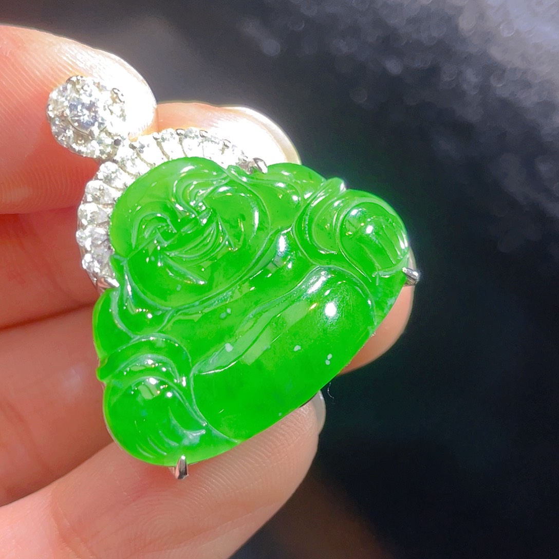 翡翠颈饰银S925镶嵌翡翠