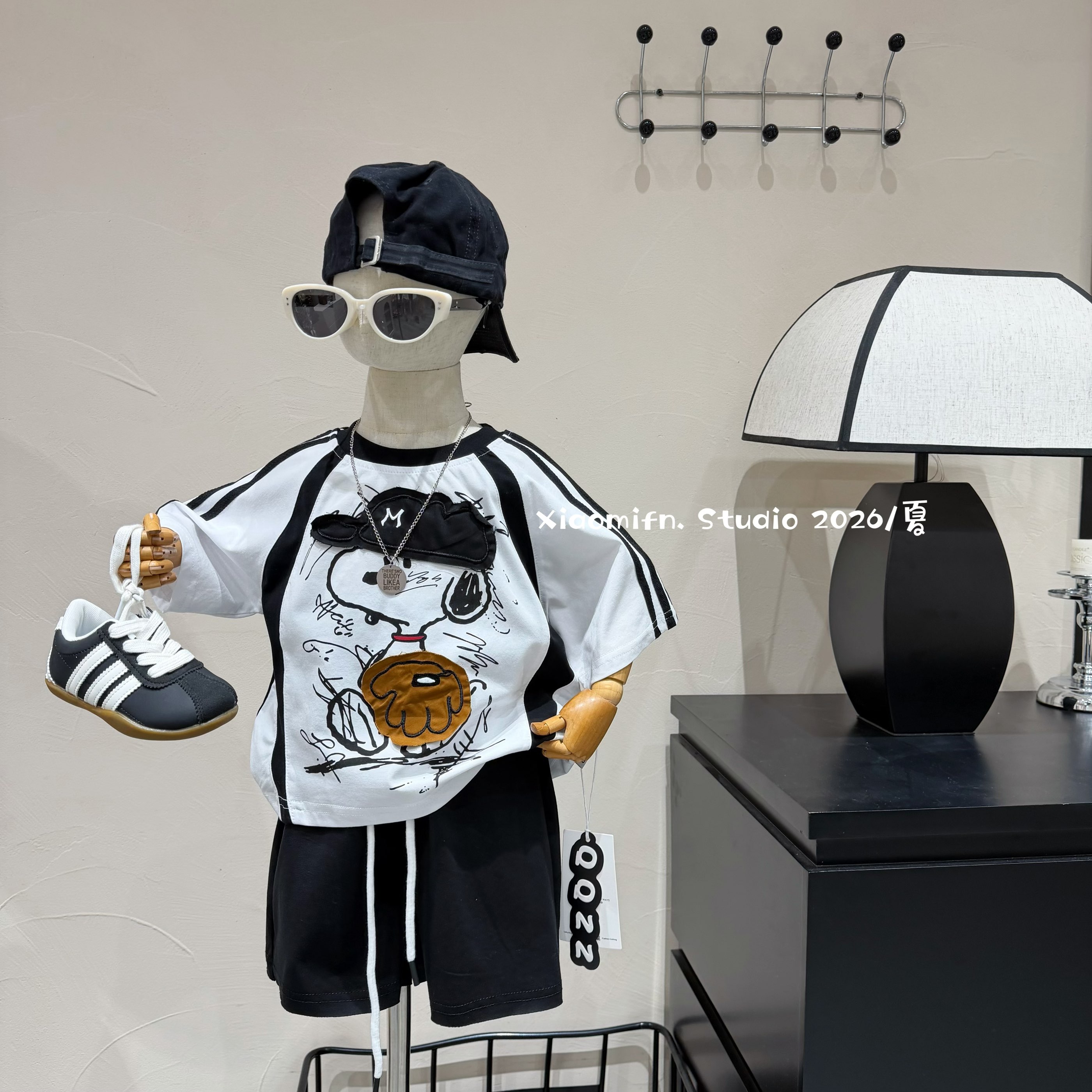 现货【档口童装】2026夏季新款卡通史努比T恤套装男童韩版时尚2607