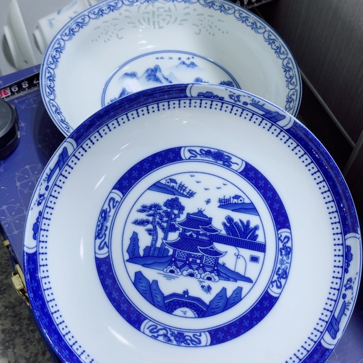 8寸窝盘千里江山。梧桐现代各一个2个勺静**尘