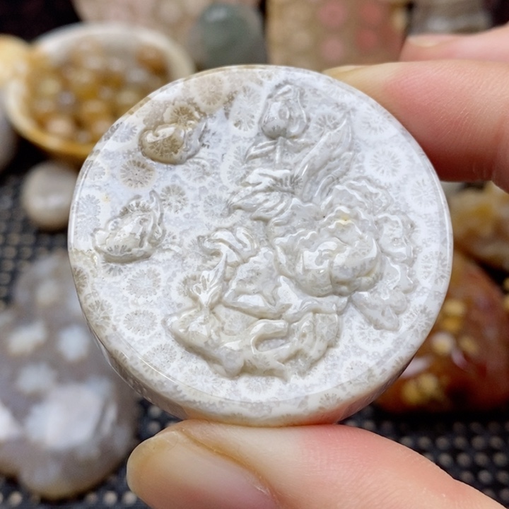 硅化珊瑚（珊瑚玉）颈饰未镶嵌