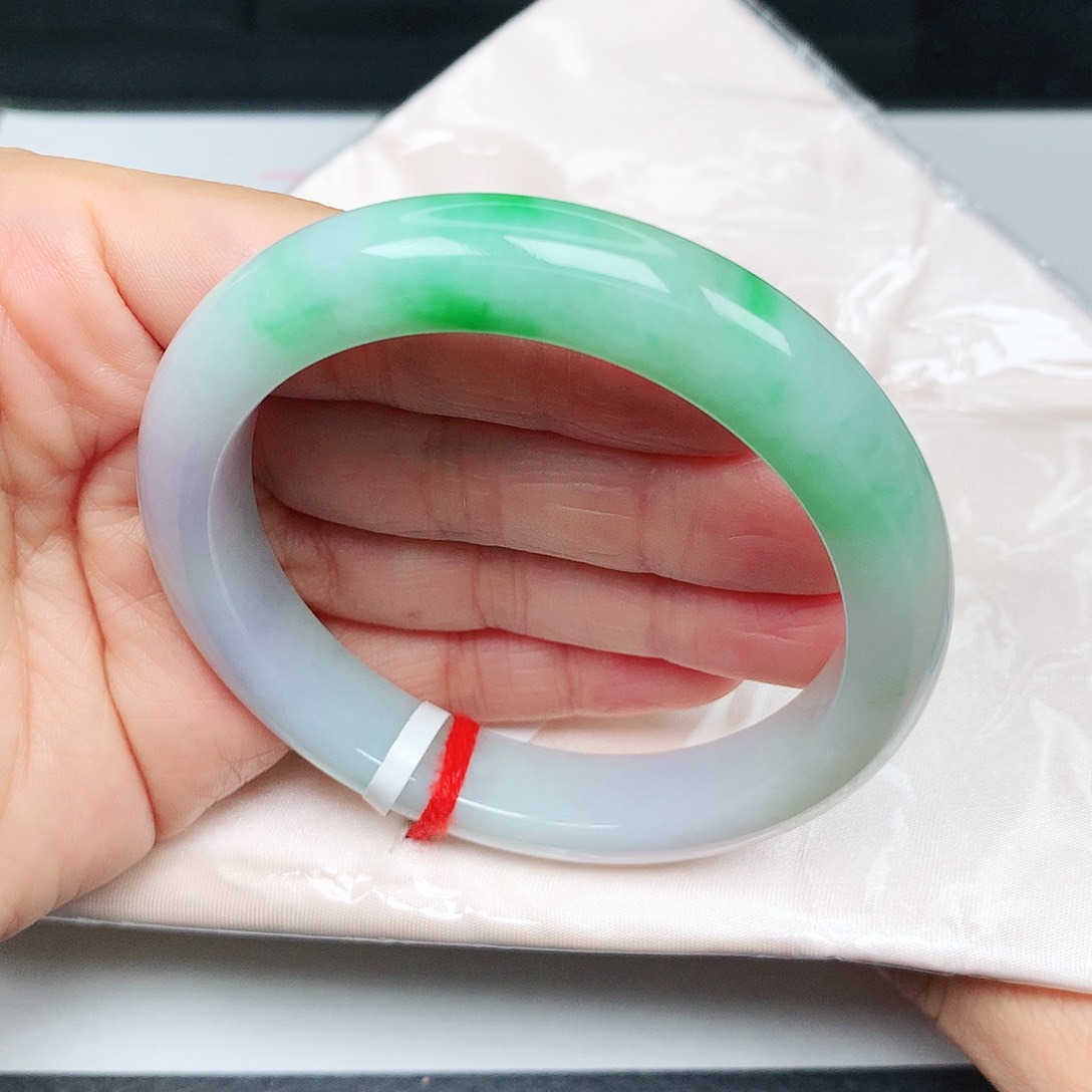 未镶嵌手镯翡翠阳绿半山水29