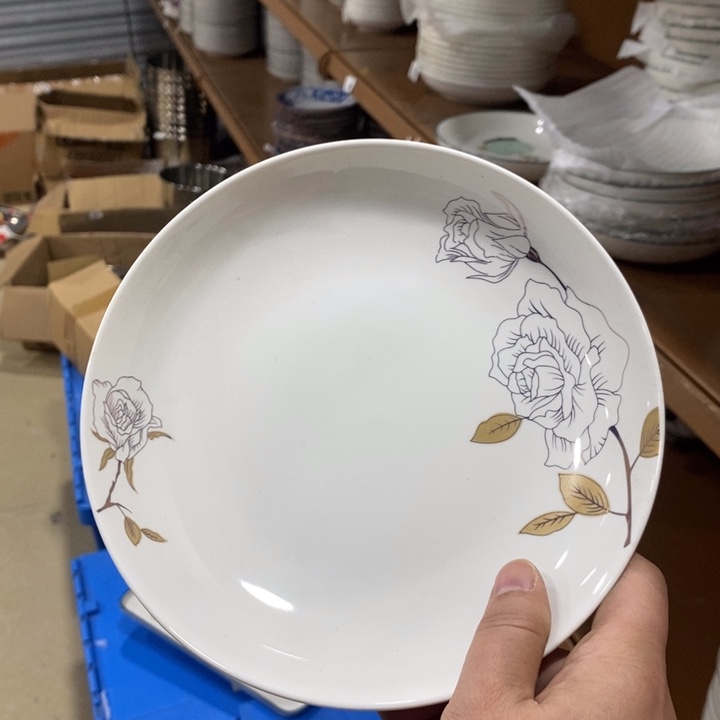 用***7摆件陶72号7英寸20个装金花深圆盘