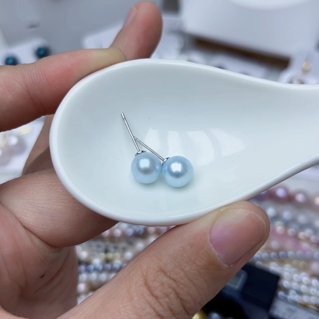 淡水珍珠耳饰银S925镶嵌