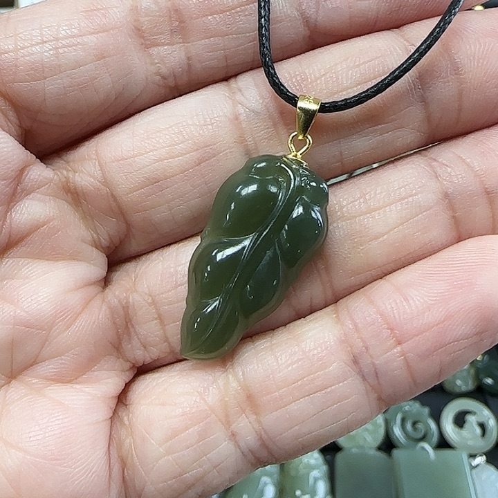 和田玉吊坠(不含链)银S925镶嵌