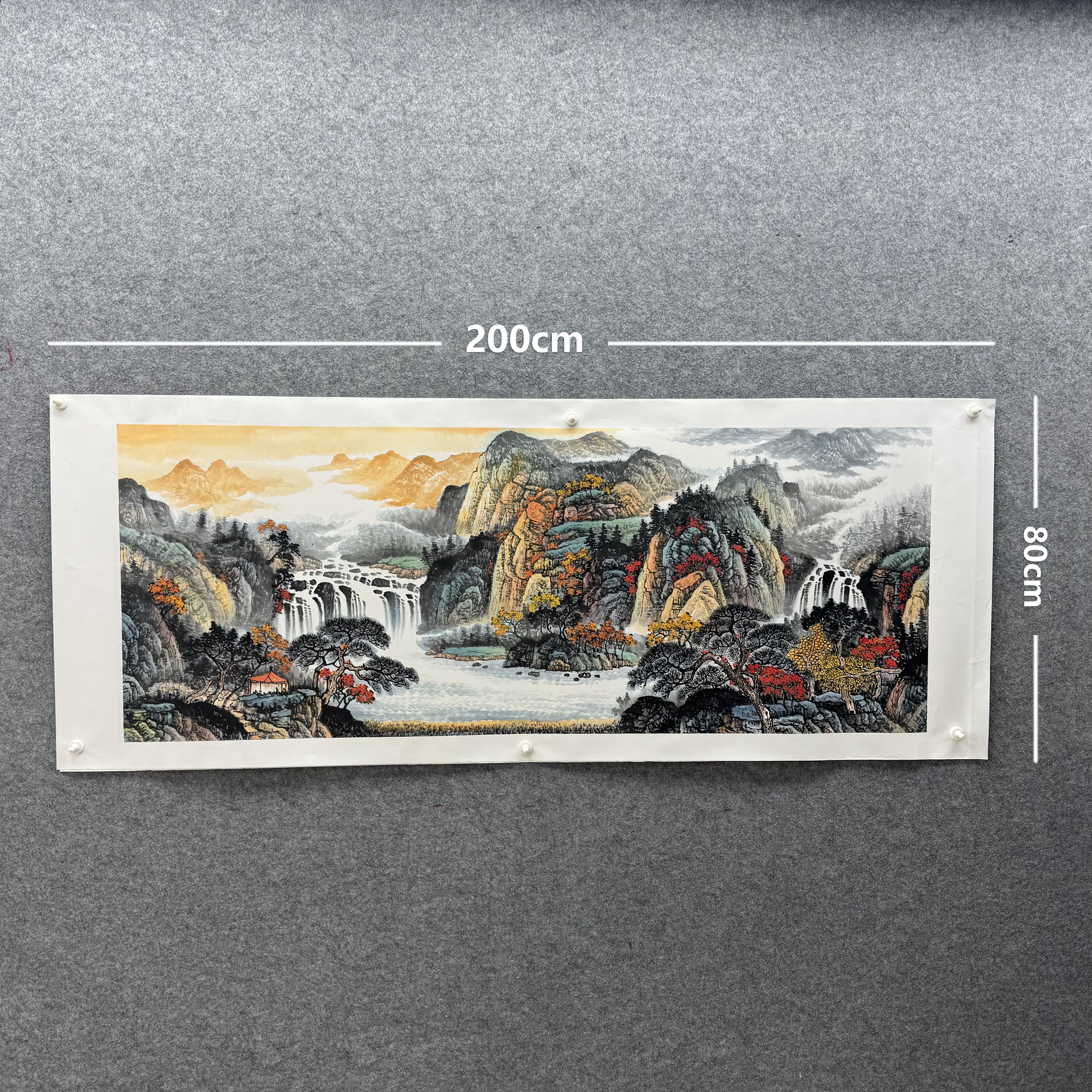 【山水画】张恒禄200*80cm手绘礼盒作品（31）