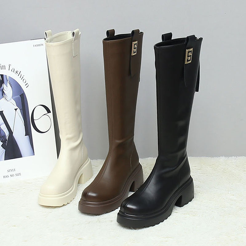 8810【单靴/ 二棉】7厘米高跟不过膝长靴女秋冬高筒瘦腿骑士靴