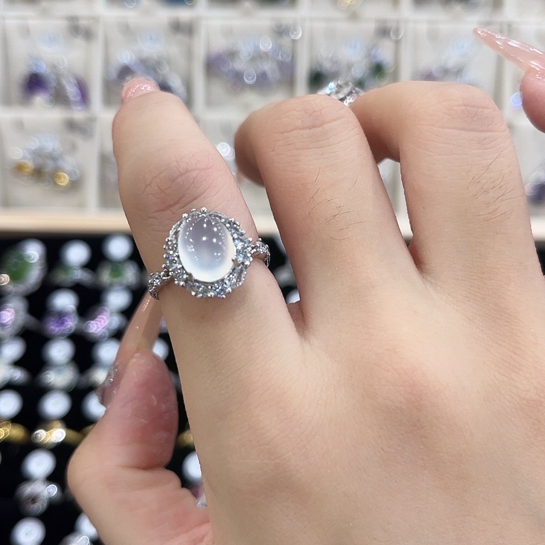 渡***思岫玉银S925镶嵌戒指