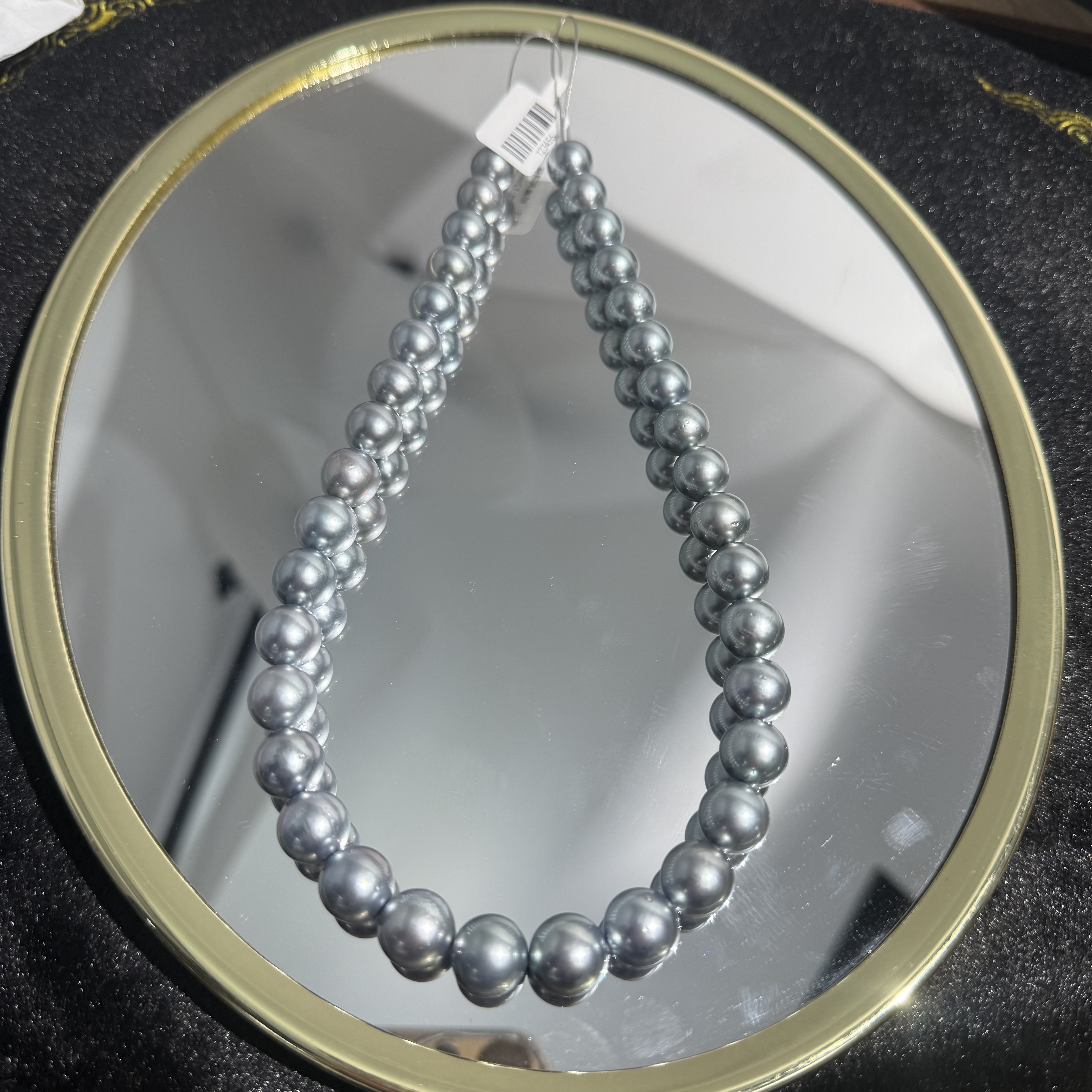 【暹罗珠宝】天然海水大溪地铂金灰‘海洋蓝Plus’珍珠项链 88011D