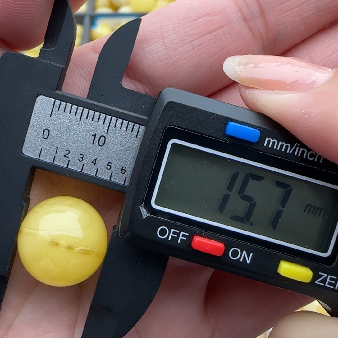 蜜蜡未镶嵌裸石一线天珠子