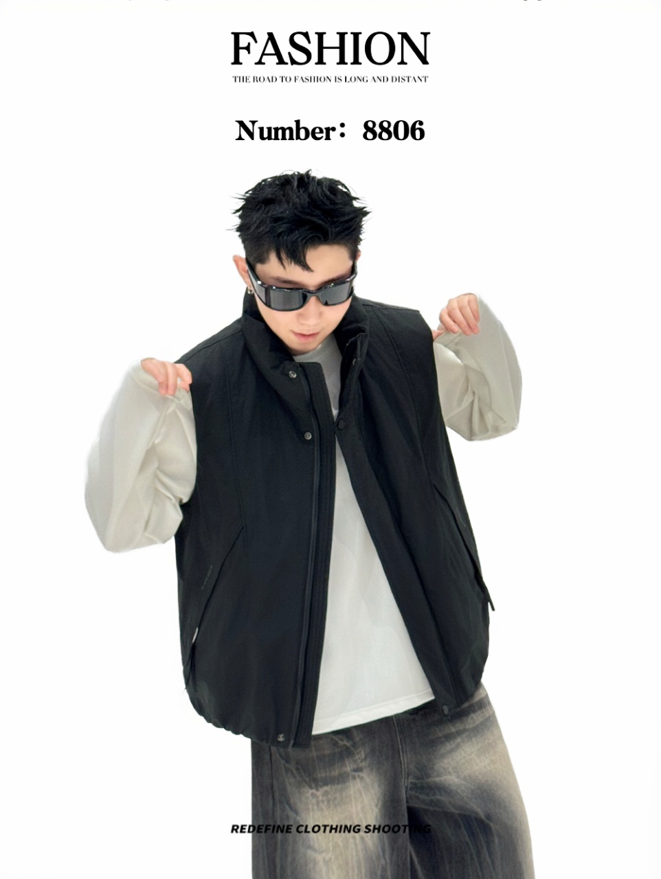 潮流设计师款！！羽绒棉服高级工艺时尚锁温马甲-8806