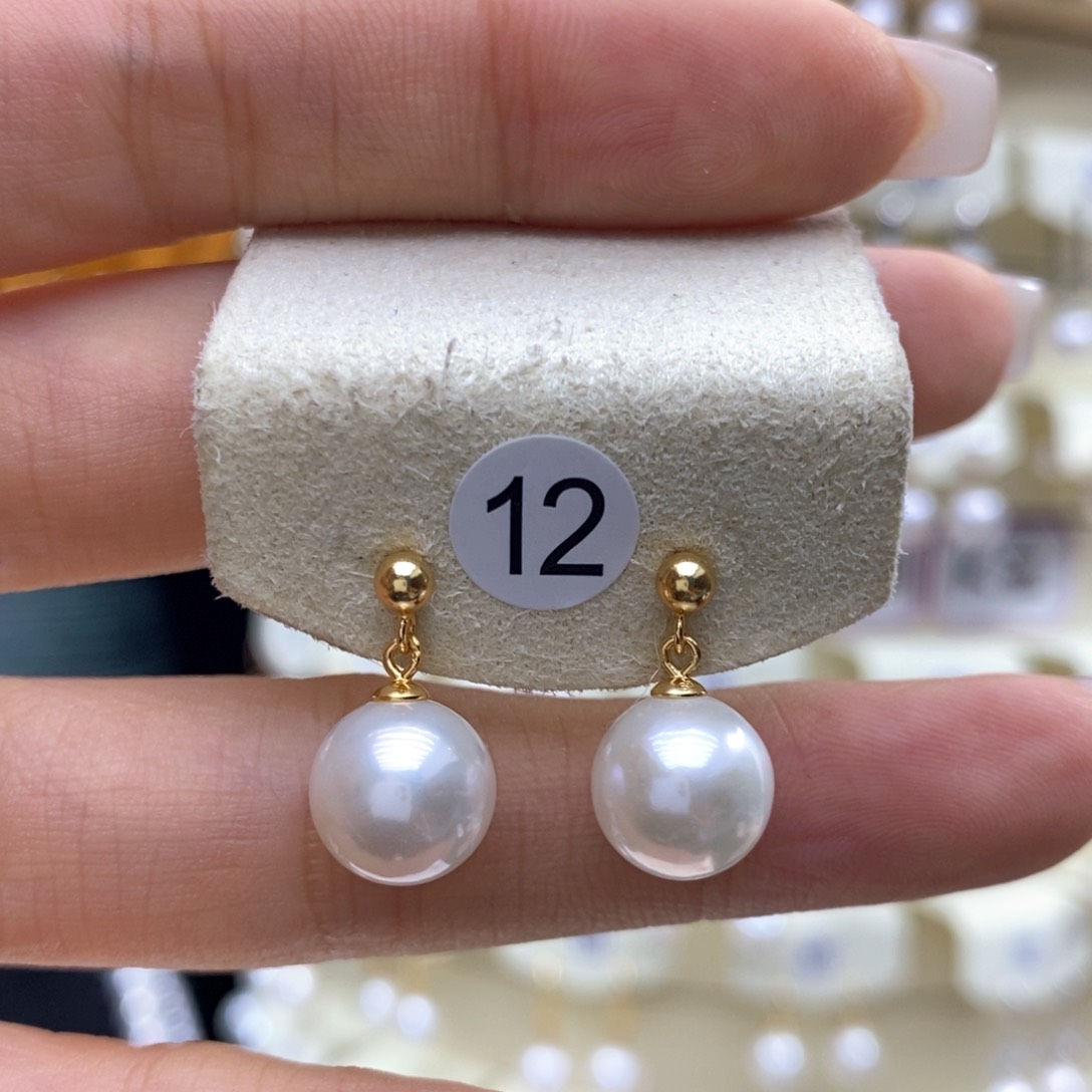 淡水珍珠耳饰银S925镶嵌