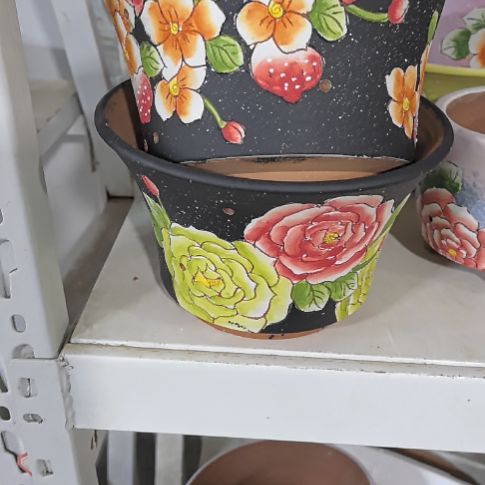 红泥花盆景德镇陶瓷