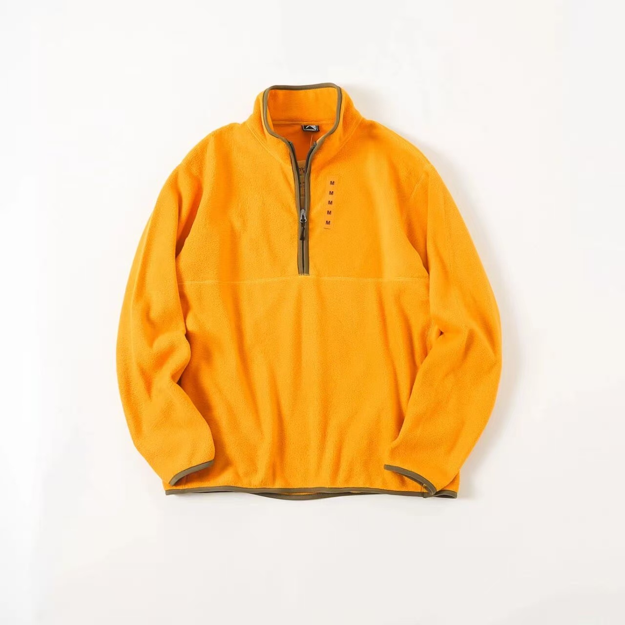 √半拉链春秋耐磨秋季纯色套头宽松抓绒衣保暖卫衣秋冬