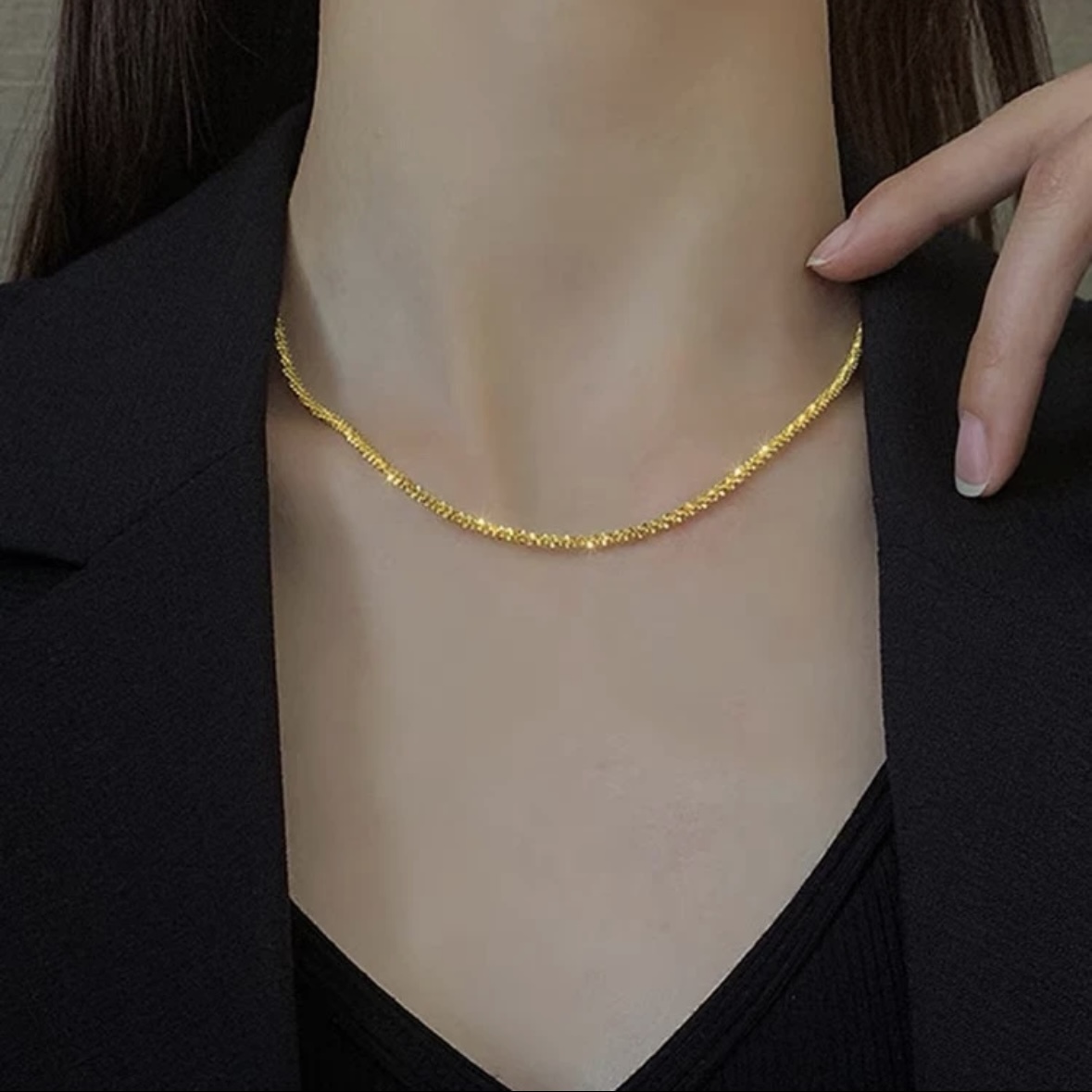 项链 雪花设计时尚简约百搭小众轻奢款项链X-236