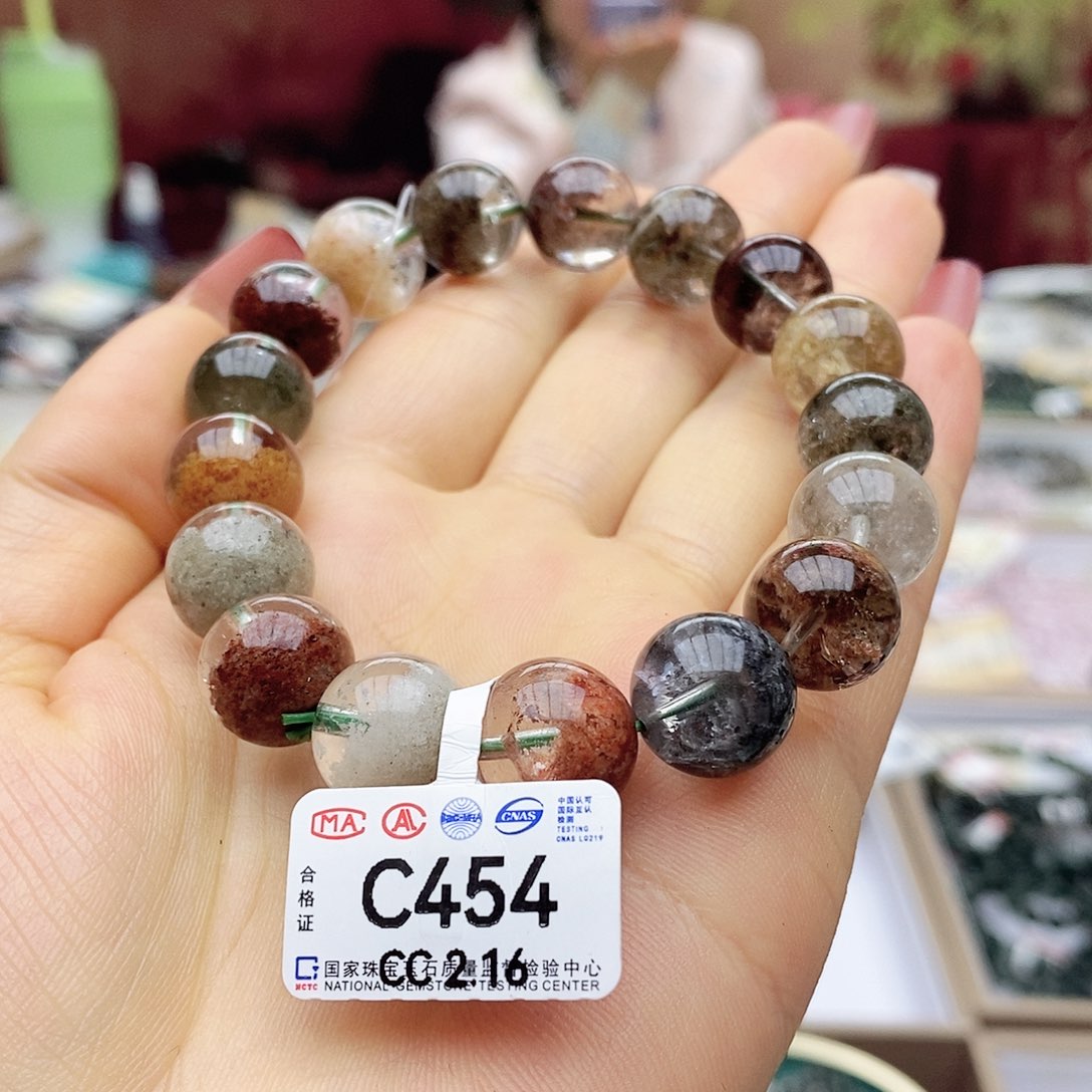 水晶手链未镶嵌C454高货四季幽灵12.8m