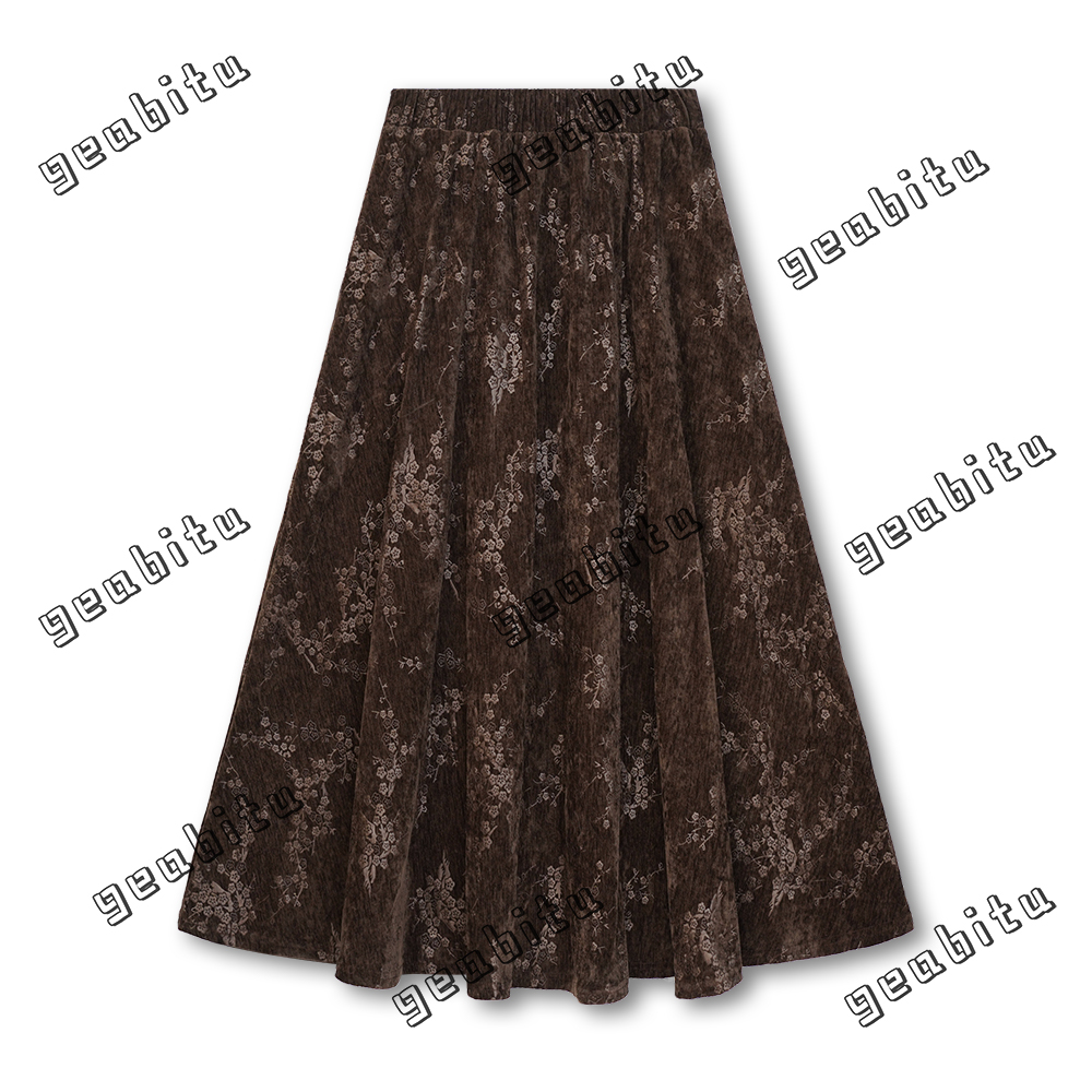 【GG专属】2025新款秋冬百搭气质A字格纹复古半身裙高腰设计D8298