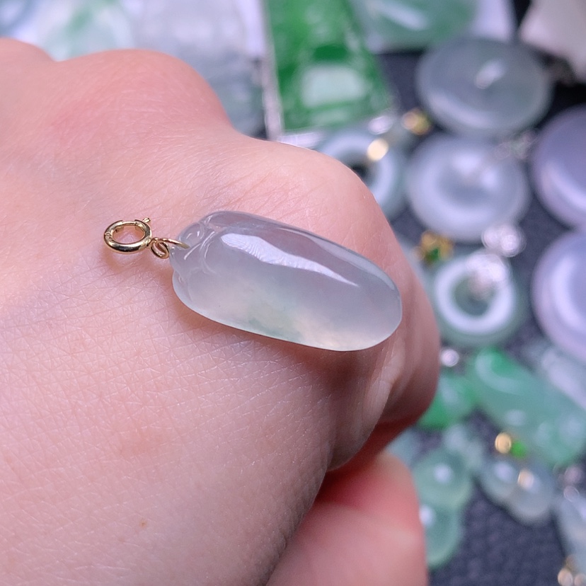 【闪购商品】翡翠颈饰18K金镶嵌天然缅甸翡翠