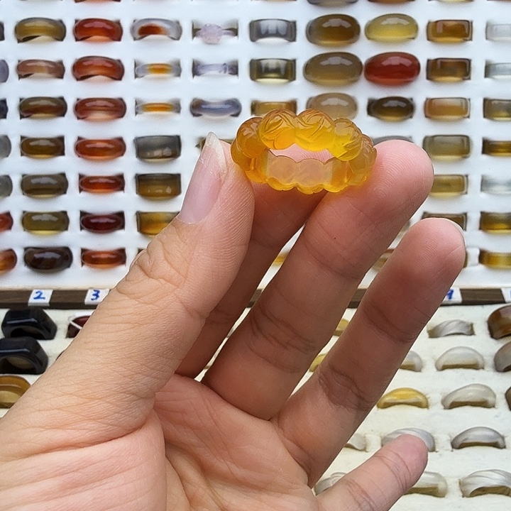 玛瑙/玉髓未镶嵌戒圈17圈福利