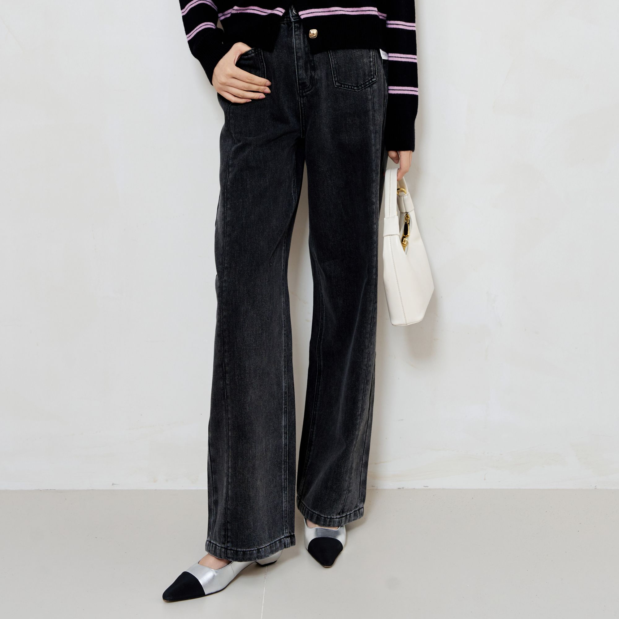 俪妍【LIVELY·YAN】25秋季款牛仔裤18038春秋显瘦高腰时尚休闲外穿