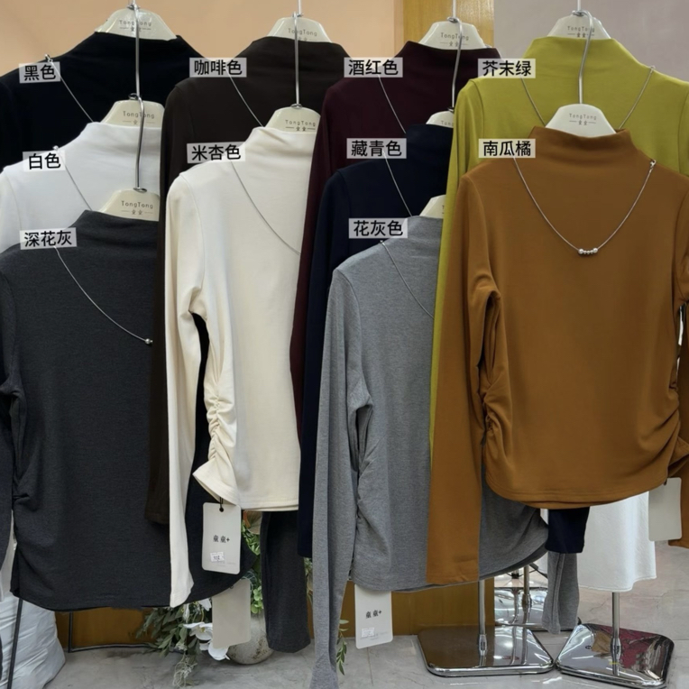 巧巧精选9112#双腰带褶皱显瘦时尚感设计