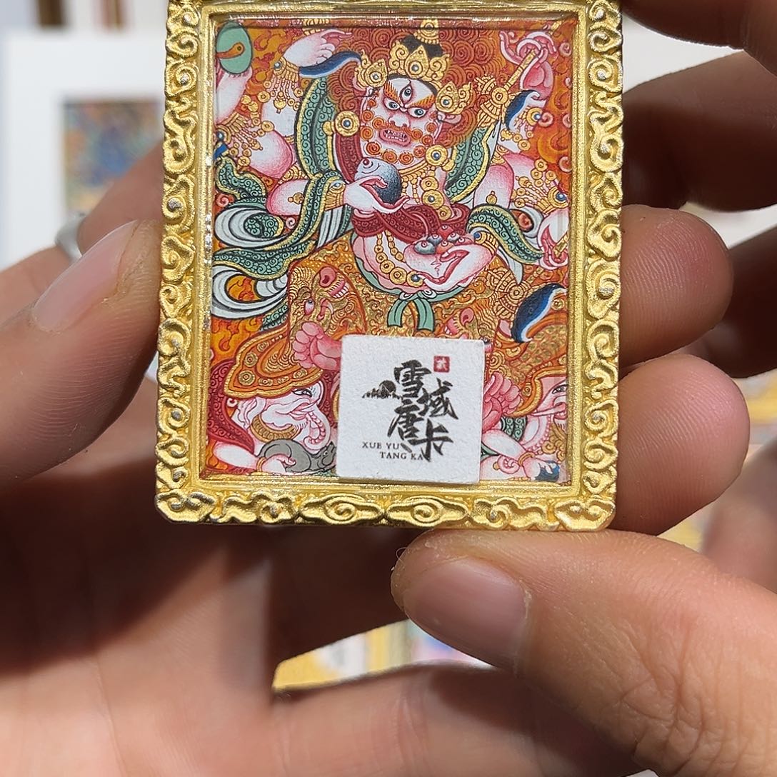 吊坠青海热贡纯手绘白六臂
