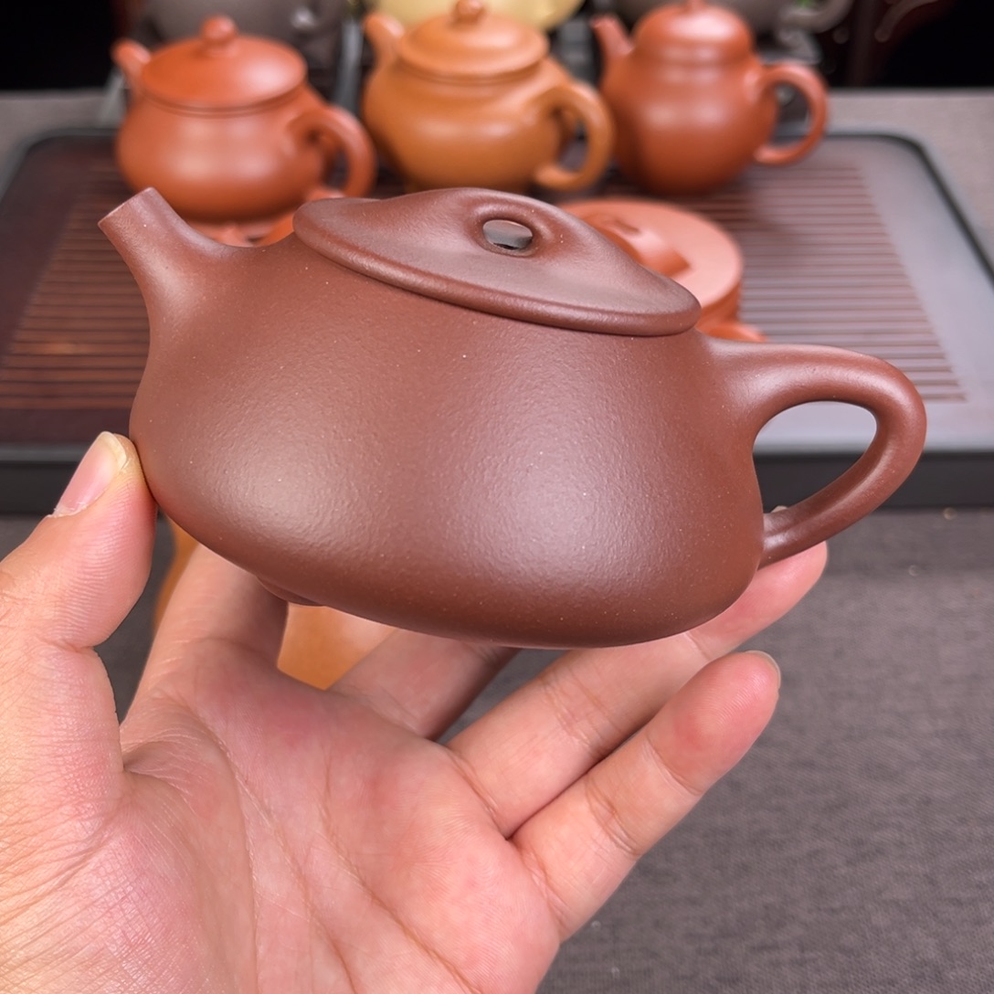 紫砂茶壶210cc紫泥石瓢