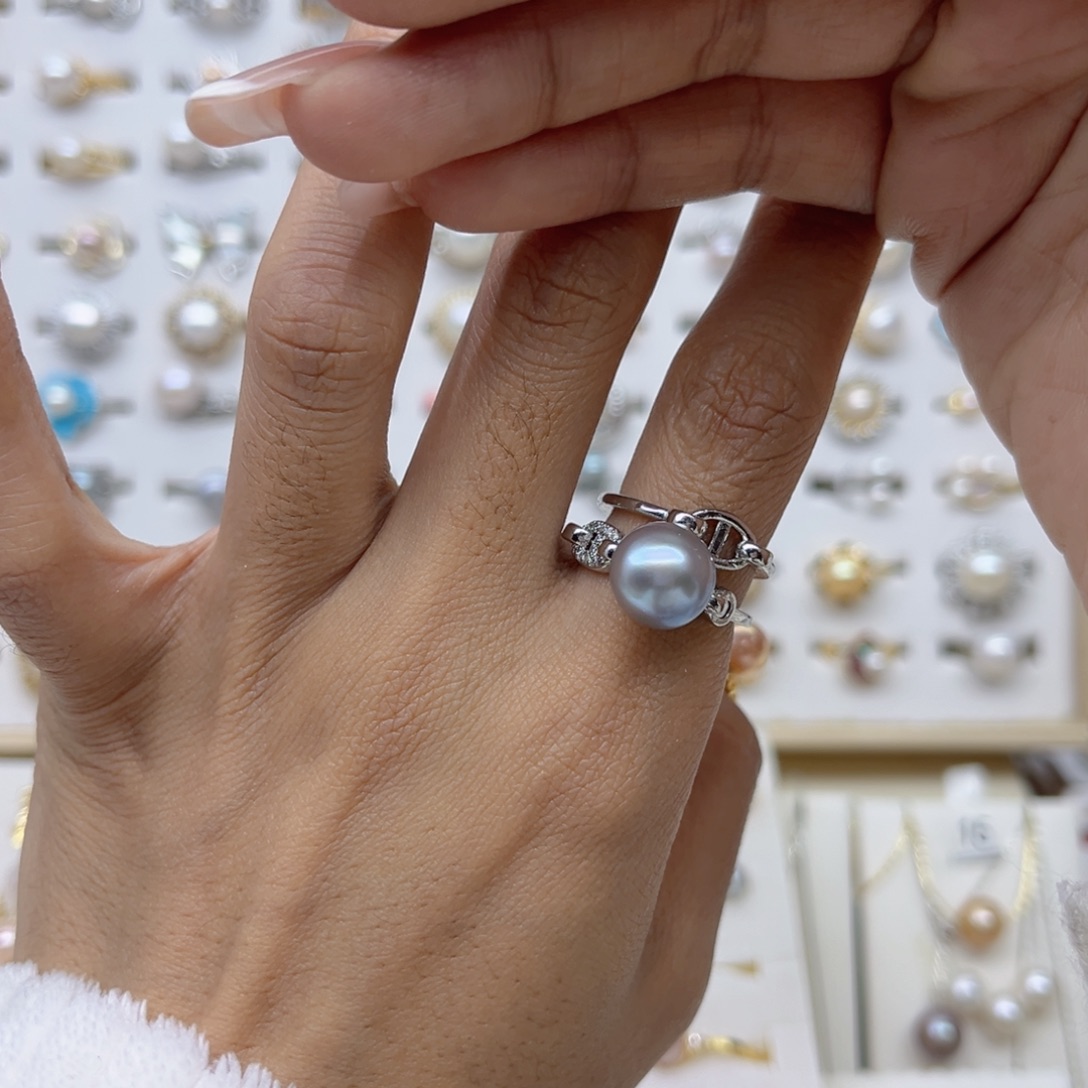 朱***叶合金淡水珍珠戒指