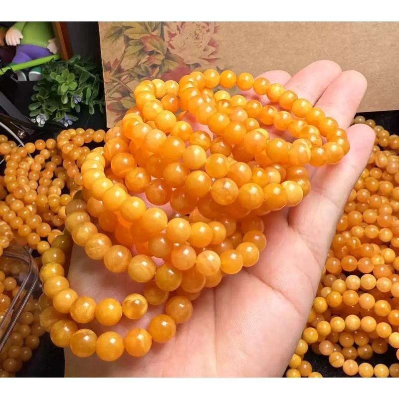 单圈9MM蜜蜡手串圆珠款式多样随机发一条