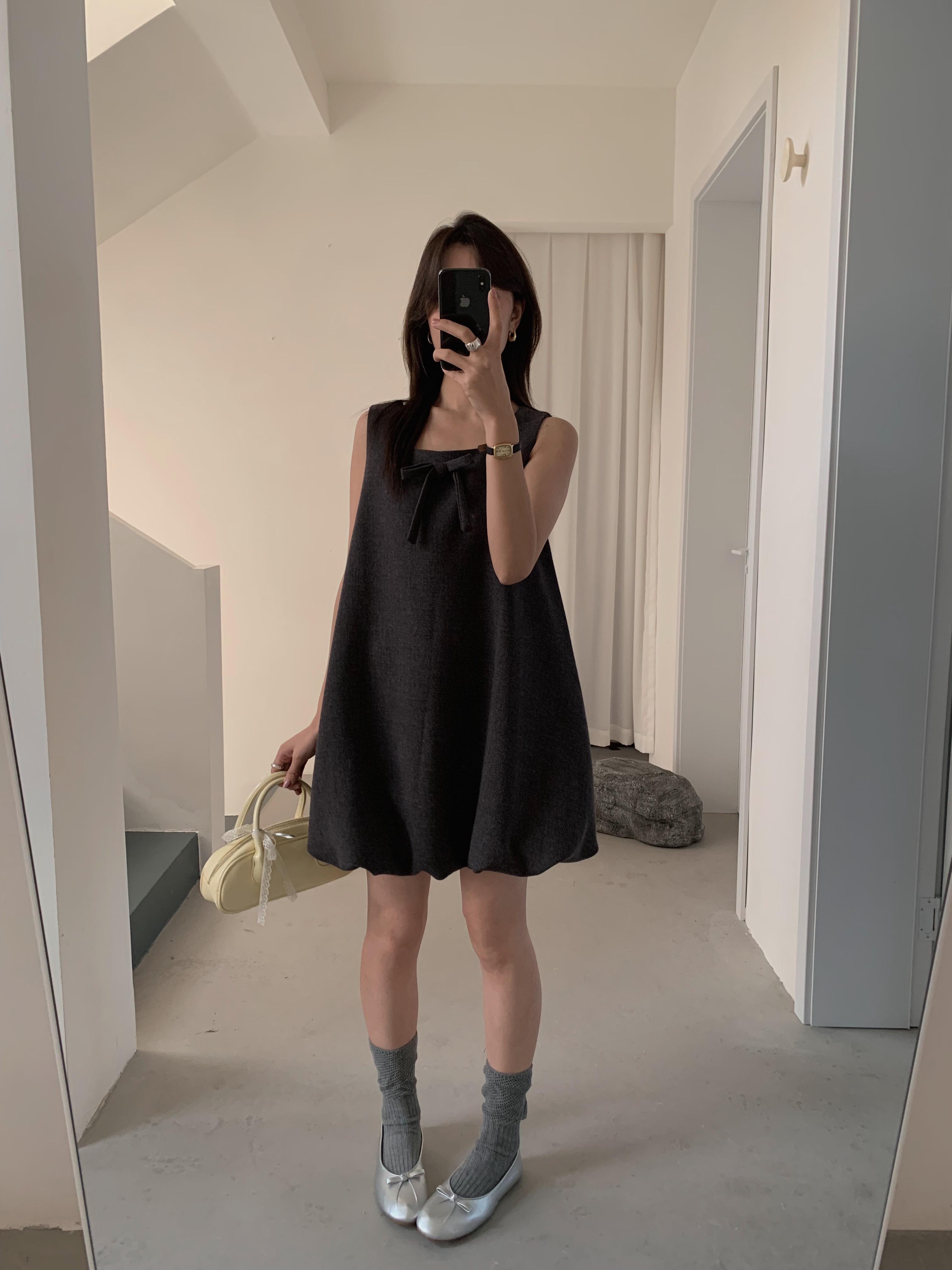 桃子推荐《1062》韩国新款毛呢显瘦短款背心连衣裙气质复古风