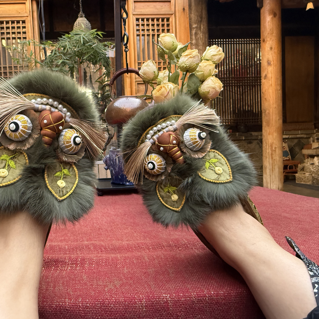 宋锦交织千层底虎头鞋【小苍虎】百搭国风