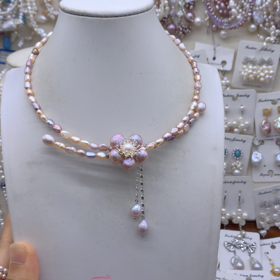 奇***师合金淡水珍珠项链耳饰