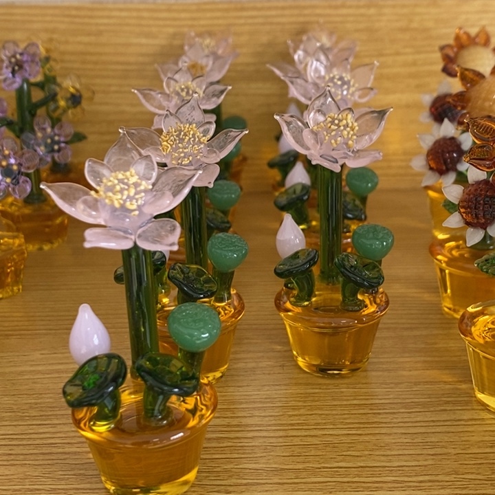 琉璃手工艺品荷花