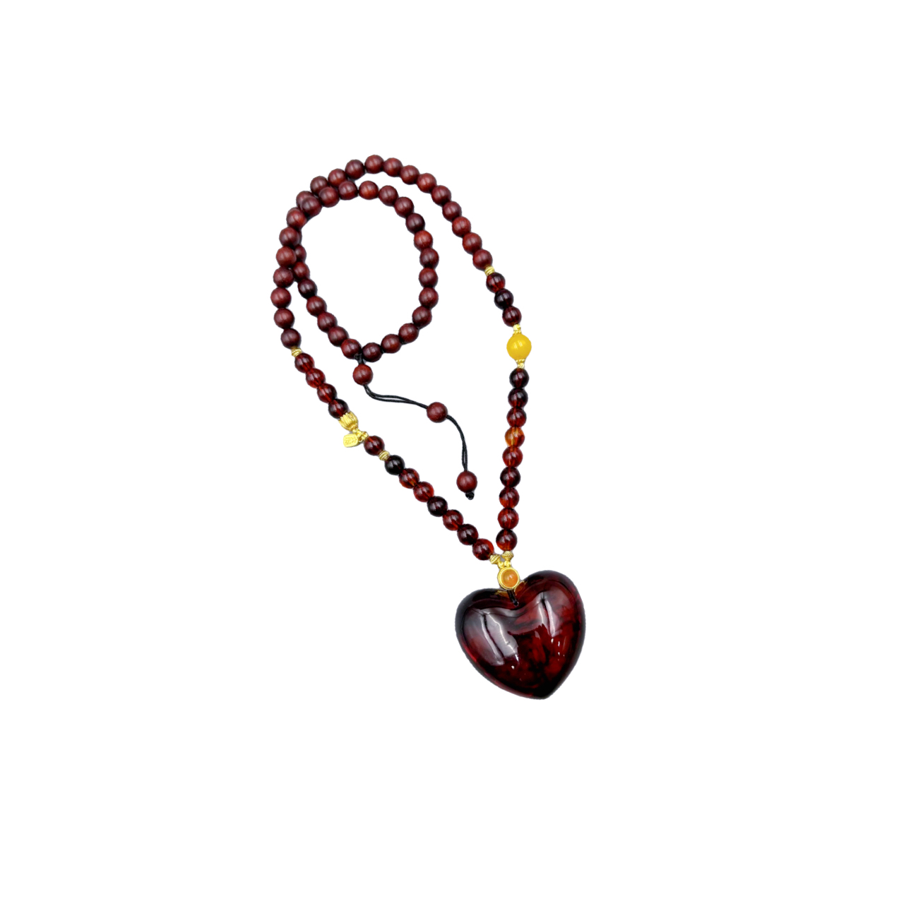 藏传爱心珠珠血檀项链A28-333赠礼盒（多样性发）