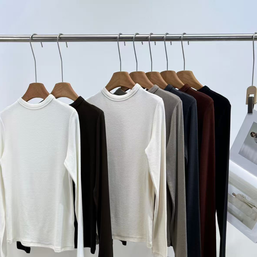 【海南简爱】修身显瘦内搭打底衫T恤1987果酱红