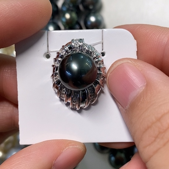 海水珍珠颈饰银S925镶嵌11.5