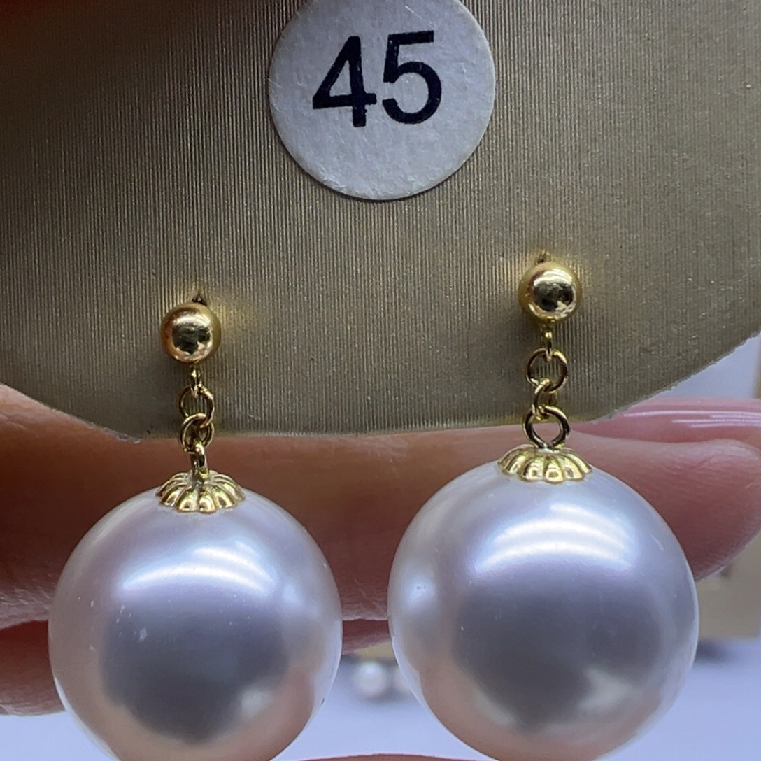 淡水珍珠耳饰18K金镶嵌