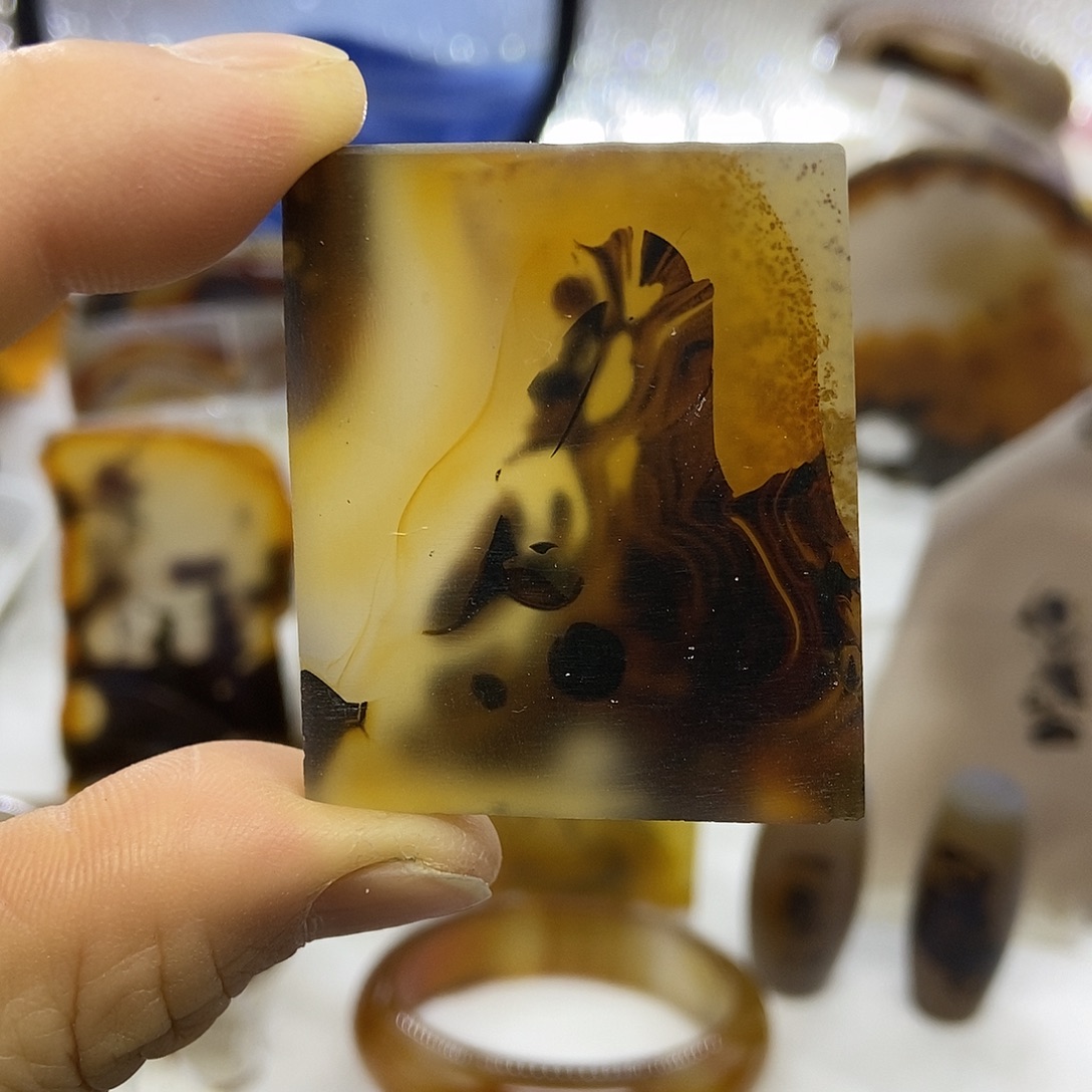 定制玛瑙巴玉玛瑙象形花牌