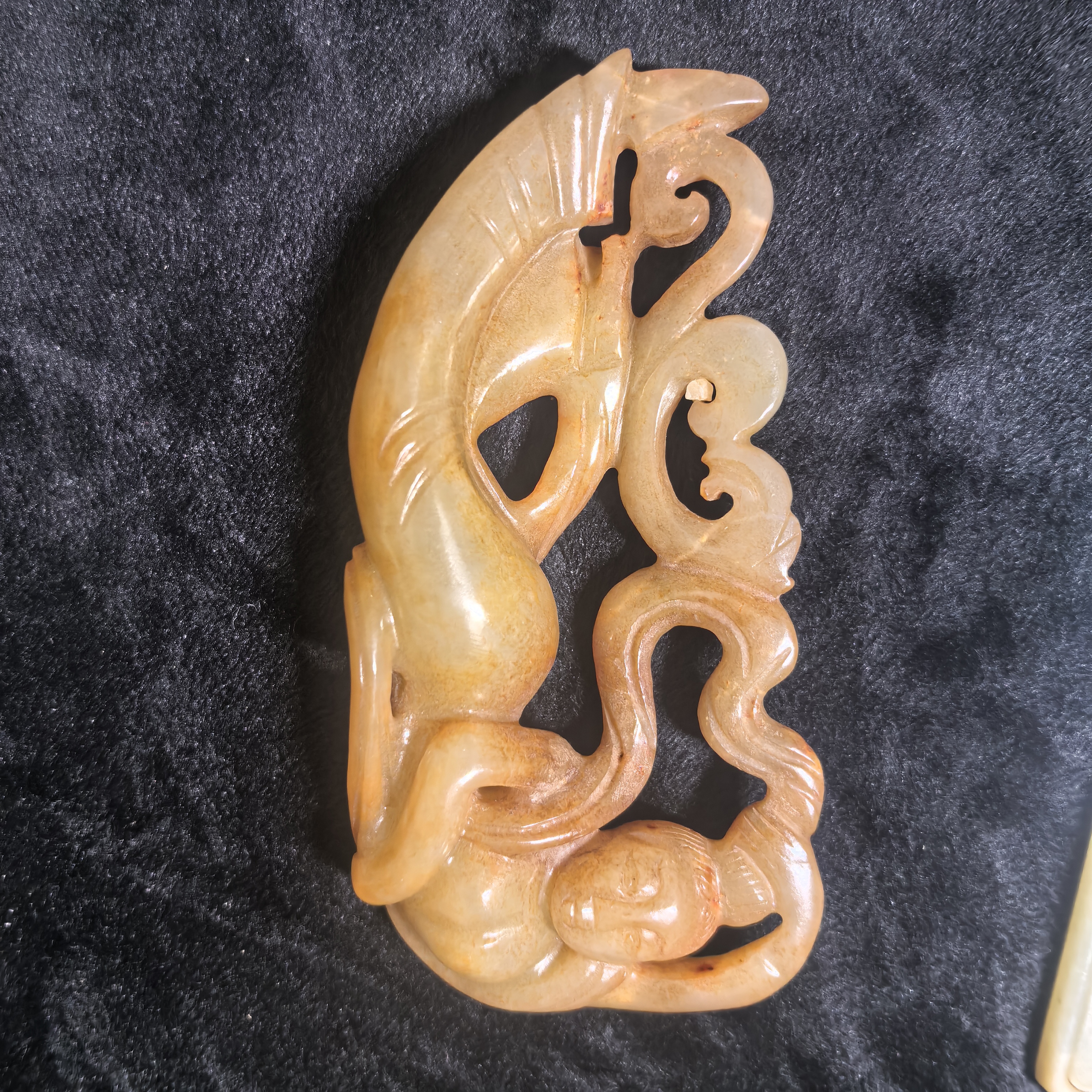 和田玉飞天仙女摆件