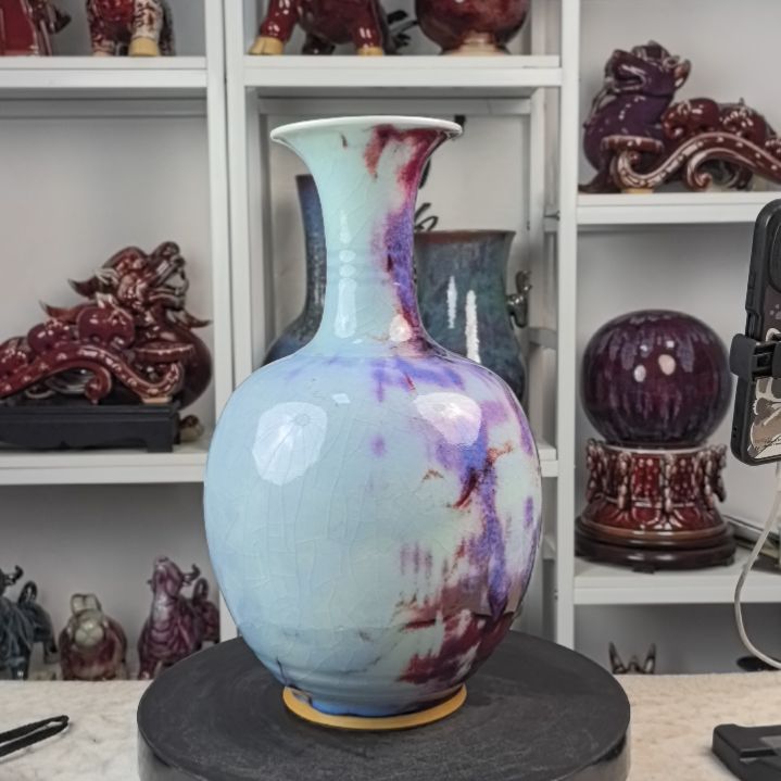 摆件钧瓷摆件神後鎮鈞瓷