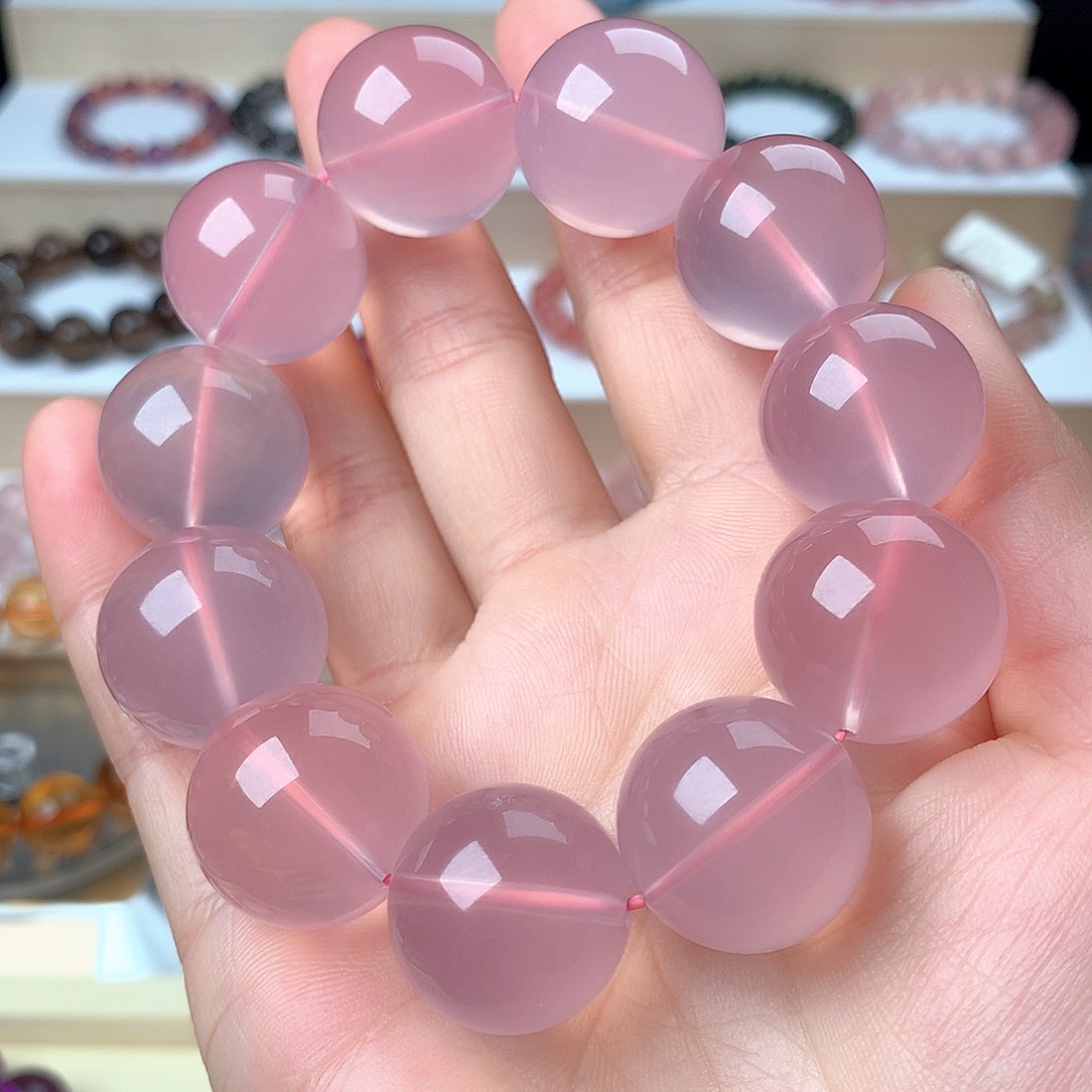 水晶手串未镶嵌奶*糖粉水晶