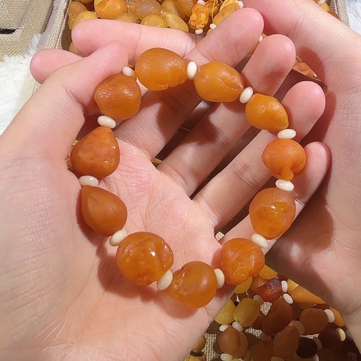 琥珀未镶嵌手链蜜蜡海漂手串