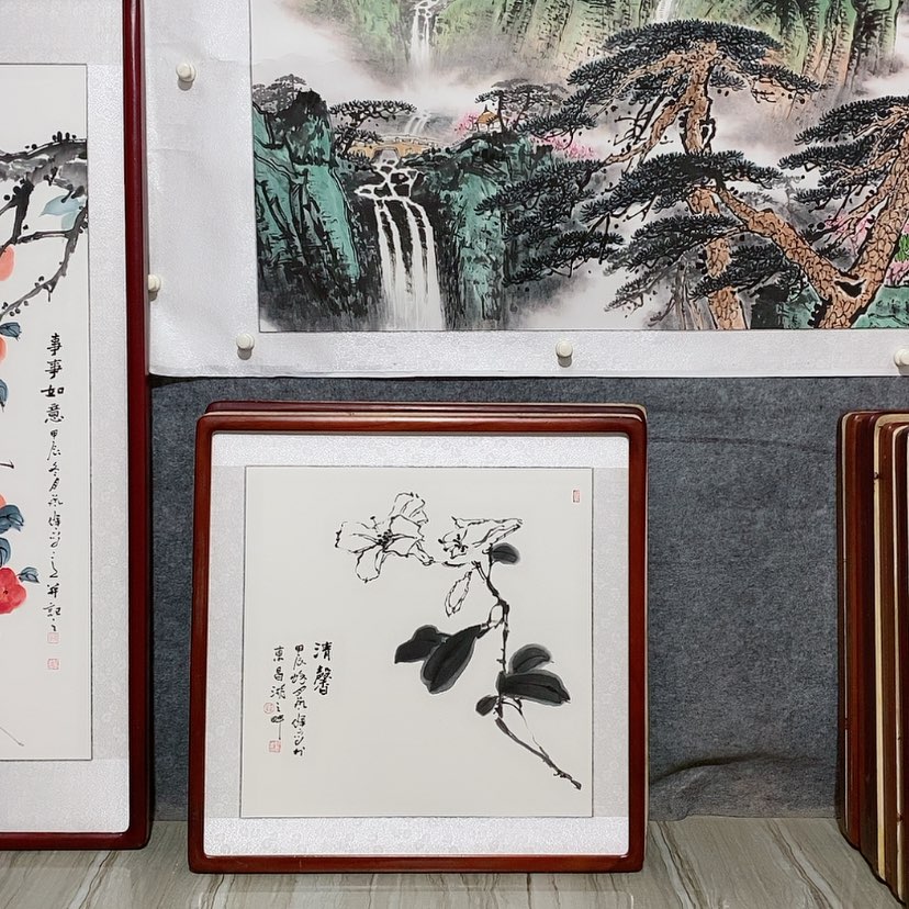 【闪购商品】国画书画作品带框65×65厘米
